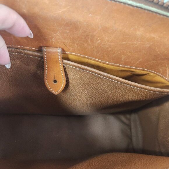 Vintage Dooney & Bourke Satchel Bag Taupe Tan Brown All Weather Leather Handbag - Picture 13 of 14